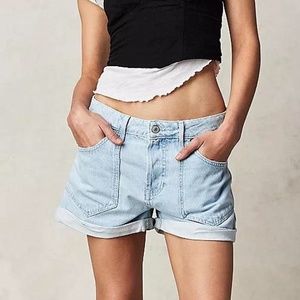 FREE PEOPLE beginner’s luck slouch denim shorts rookie wash